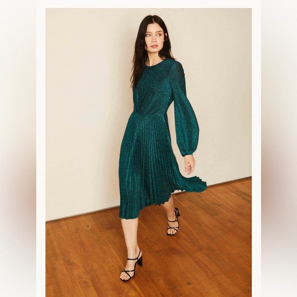 Caballero NWT BEATRICE EMERALD LUREX DRESS - Picture 4 of 4